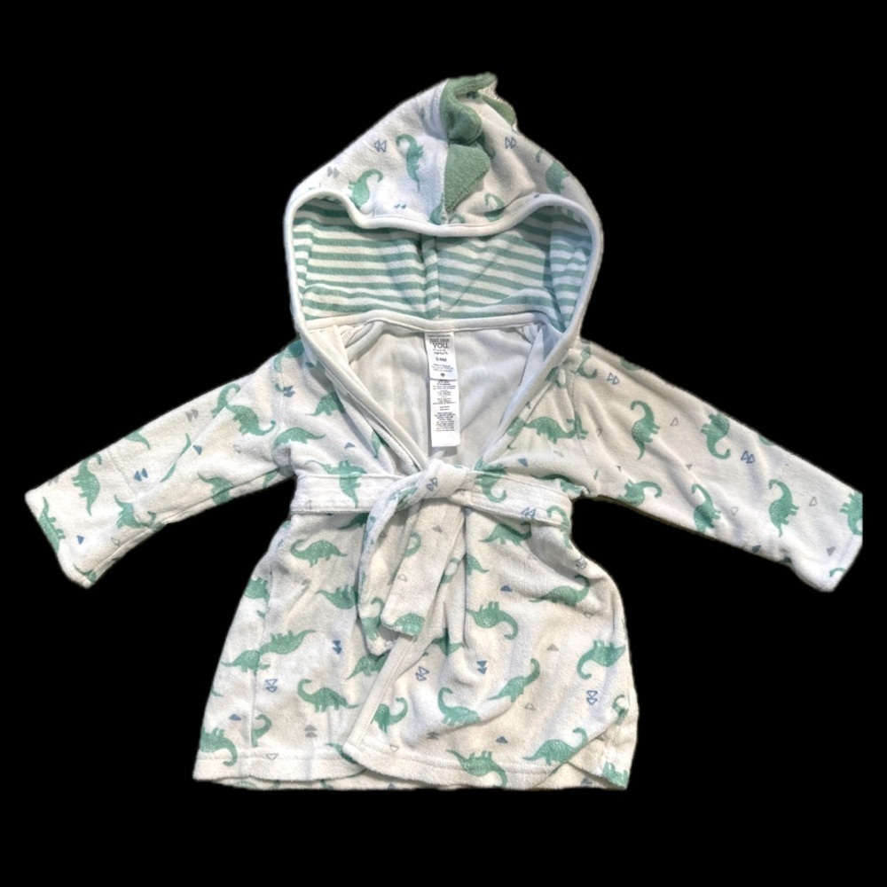 JUST ONE YOU CARTERS BABY ROBE WITH DINOSAURS 0-9 MONTHS